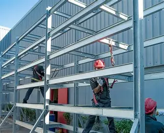 Industrial structural steel installation